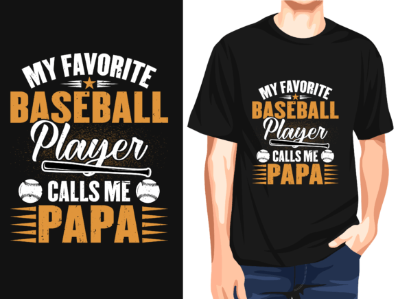 Baseball Player Papa Vector T-Shirt