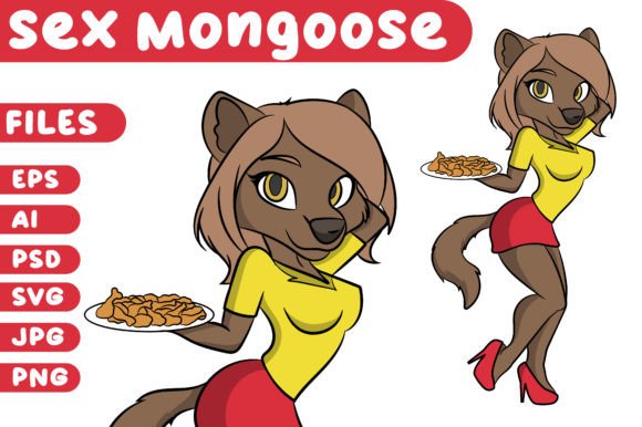 Brown Mongoose Cartoon Sexy Server Food