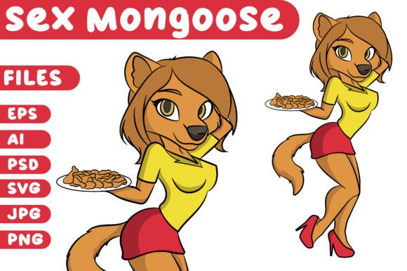 Cute Mongoose Cartoon Sexy Server Food
