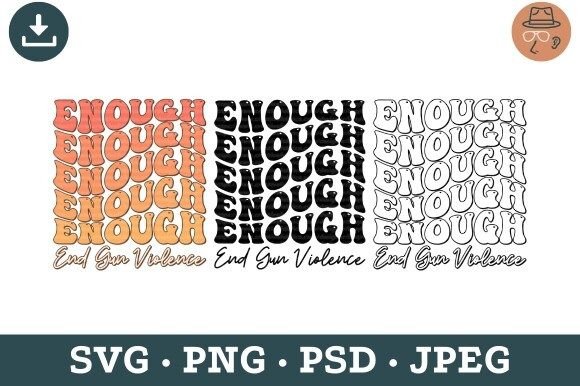 Enough End Gun Violence Retro Groovy