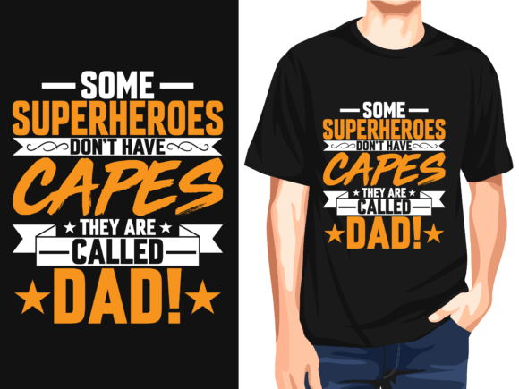 Superheroes Dad Vector T-Shirt